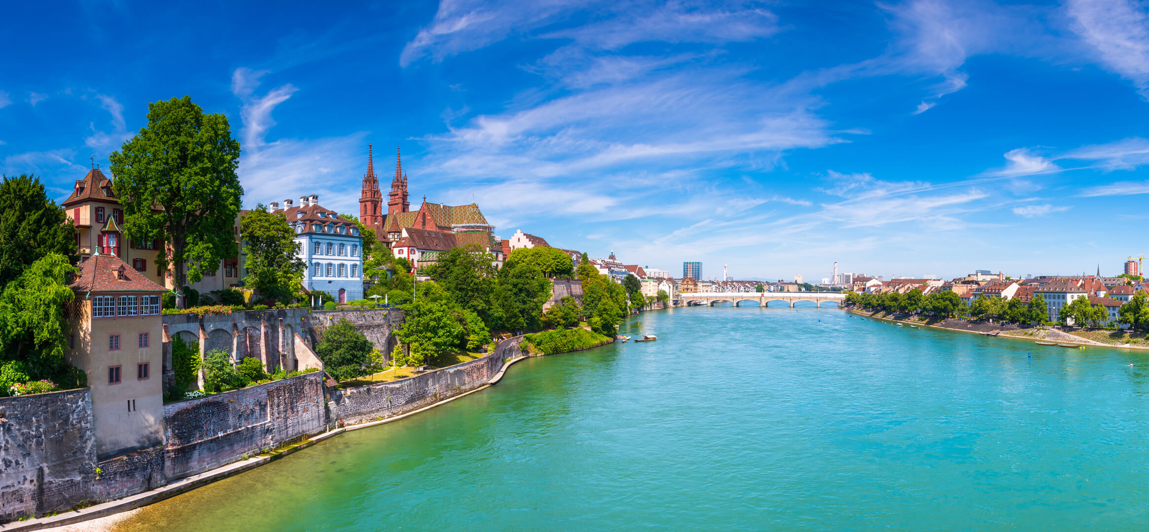 Munster Cathedral and the Rhine River in Basel